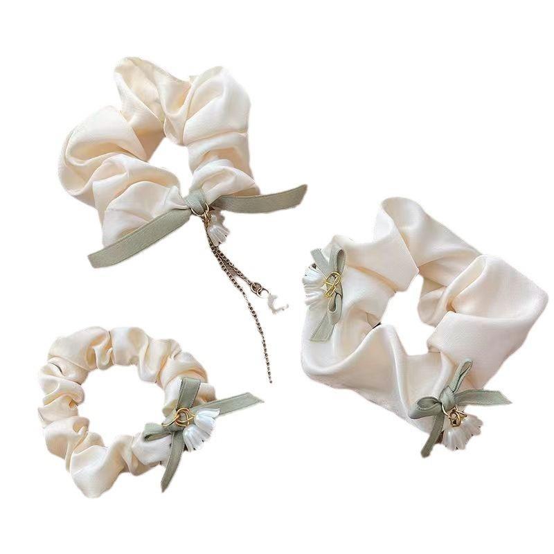 Set lily of the valley flower rubber band hair ring high elasticity and durable Korean version of the head rope new fresh girl hair tie rope