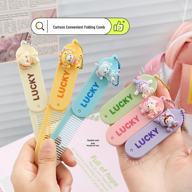 Custom Cartoon Folding Mini Comb for Students and Kids - Portable & Cute