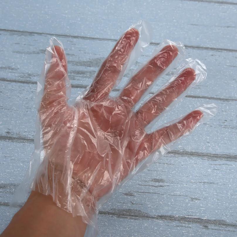 100-1000pcs Disposable Gloves Food Grade Plastic Transparent Gloves for Restaurant Fried Chicken Pizza Gloves Kitchen Tableware
