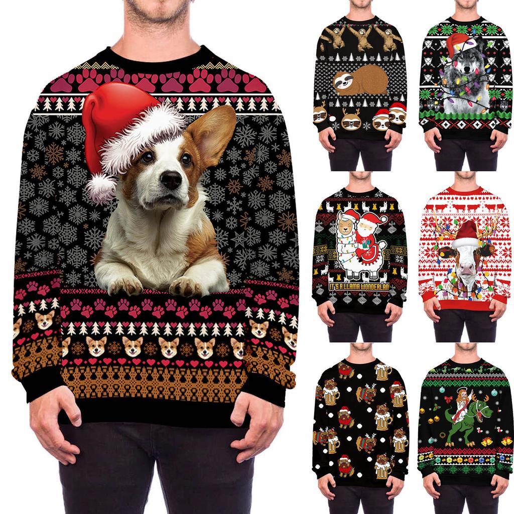 Christmas Casual Round Collar Sweater Spring And  Long Sleeve