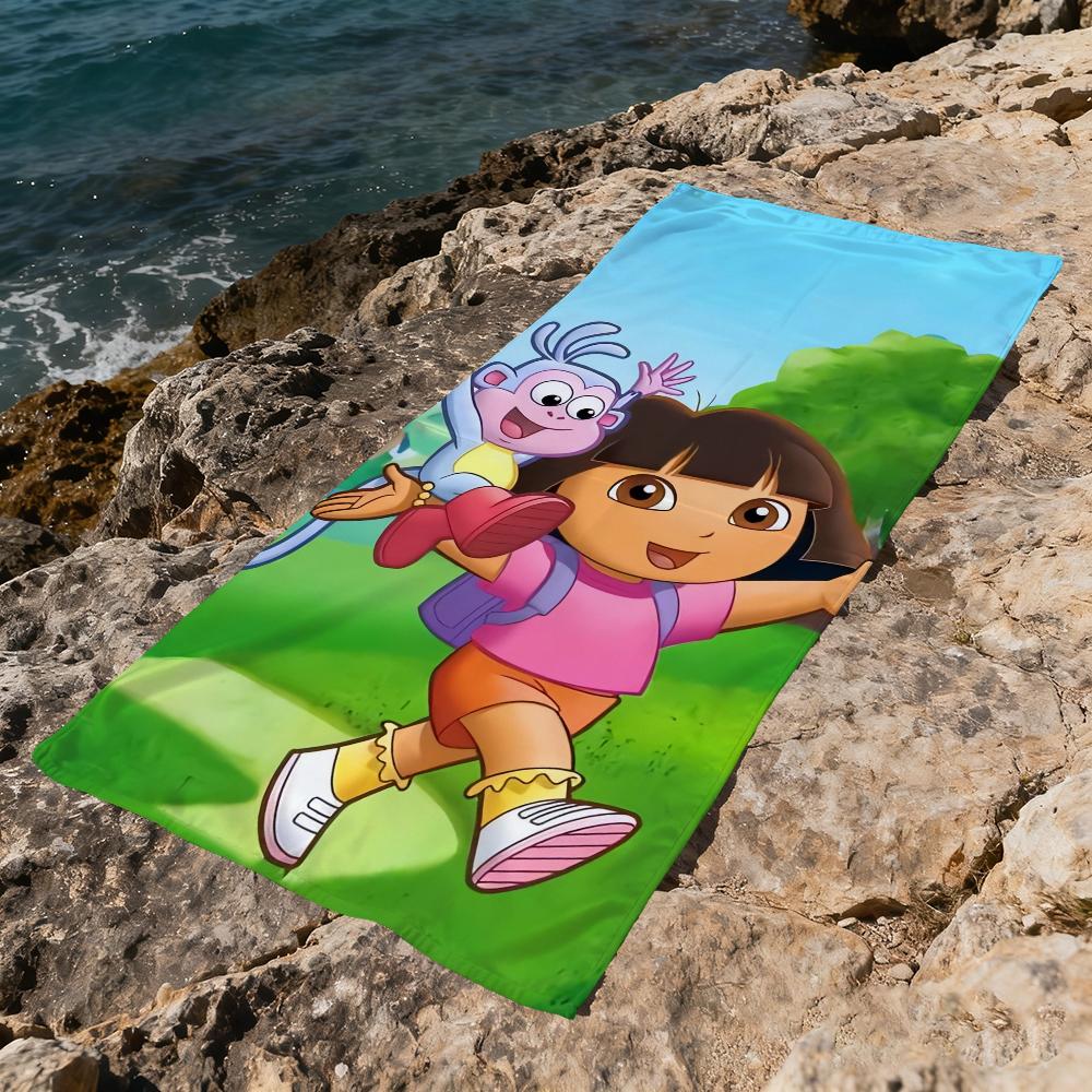 CUTE D-Dora Animation E-Explorer Towel Beach Quick Dry Soft Pool Towels Gift for Travel Gym Shower Camping Sports