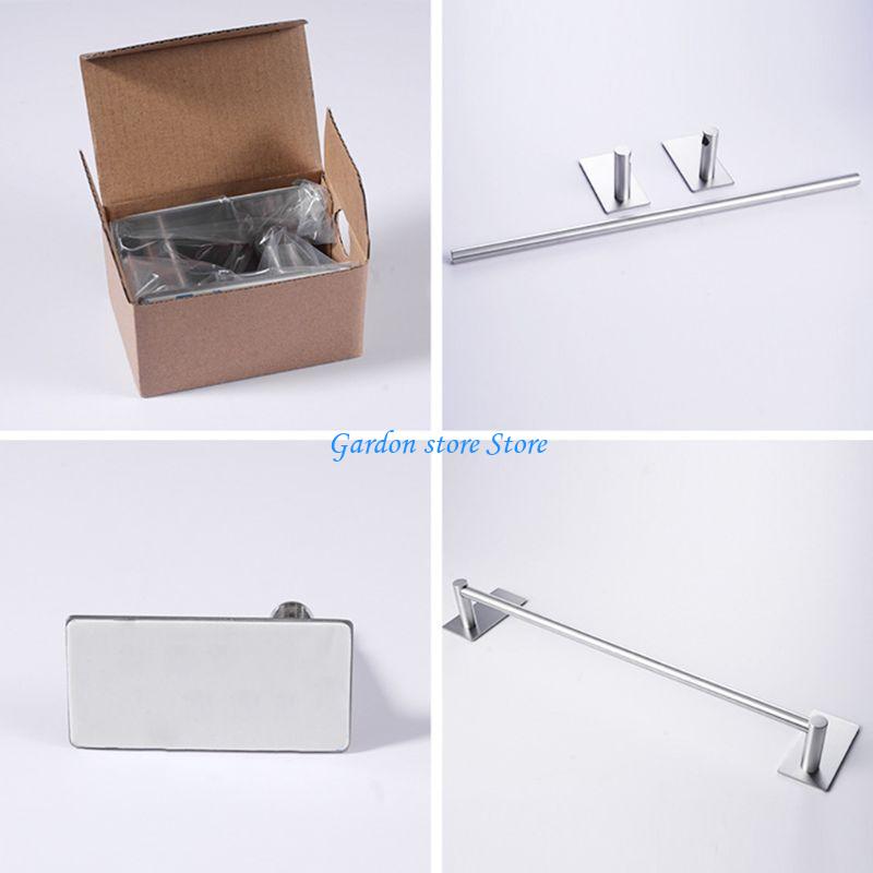 B0KB Towel Holder Bars Punch-Free Wall Bath Hanger 30-55cm Silver 304 Stainless Steel