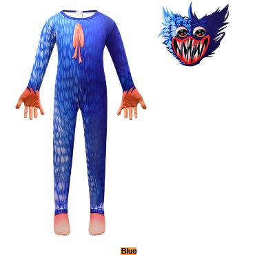 Halloween Rainbow Friends Roblox Game Cos Blue Colorful Little Monster Costume Onesie