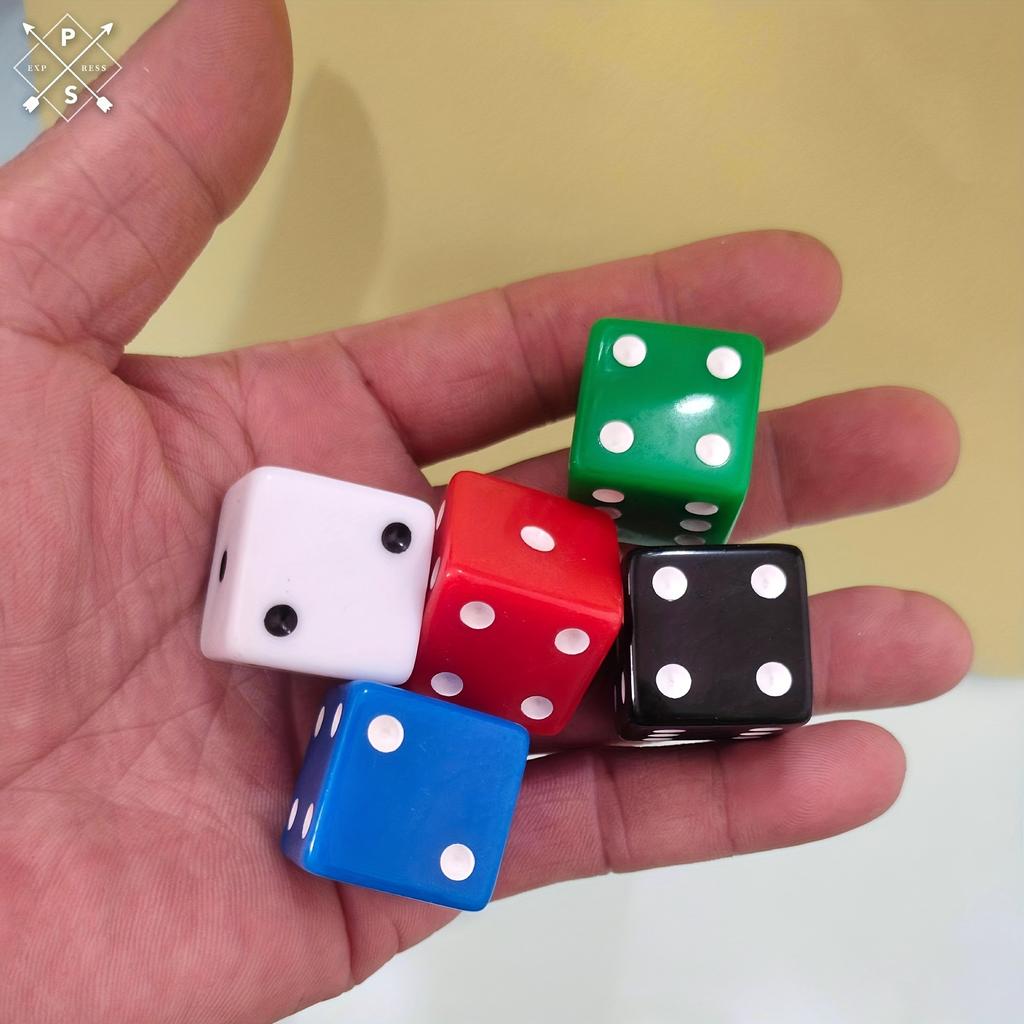 25 mm großer, abgerundeter Würfel, 5 Farben – perfekt für Kinder und Erwachsene zum Spielen