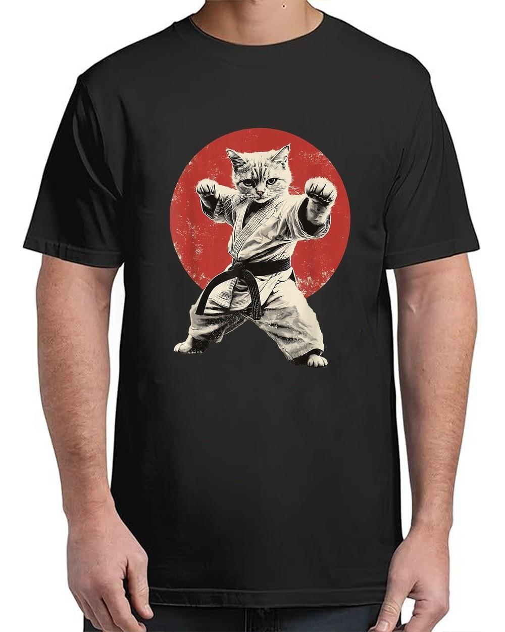 Cat Karate Judo Japan Japanese Flag Funny Graphic For Adult S-4XL T-Shirt S разноцветный