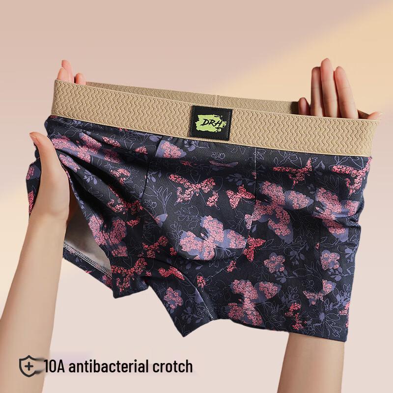 Men's Butterfly Print Modal Cotton Boxer Briefs 3-Pack