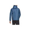 adidas Solid Color Logo Print Zipper Hooded Long Sleeve Cotton Jacket Men Jackets Blue HF0832