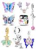 Fit Original Bracelet Copper Charms Butterfly Cute Dog Cat Beads Pendant Dragonfly Chain For Women Gift Diy Jewelry
