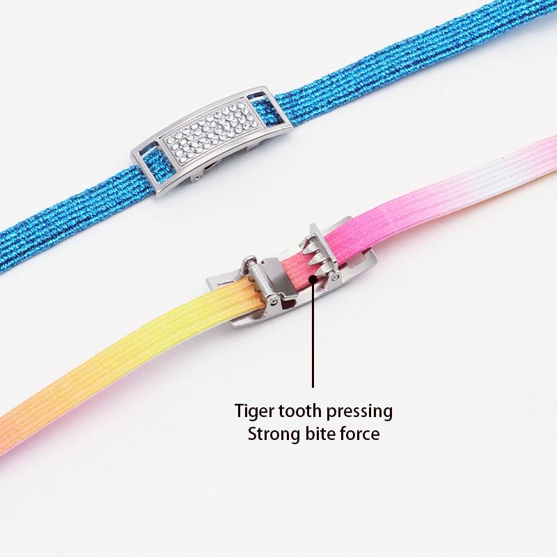 No Tie Shoe Laces Diamond Lock Shoelaces Without Ties Glitter Elastic Laces Sneakers Tennis Flat Shoelace Shoes Accessories