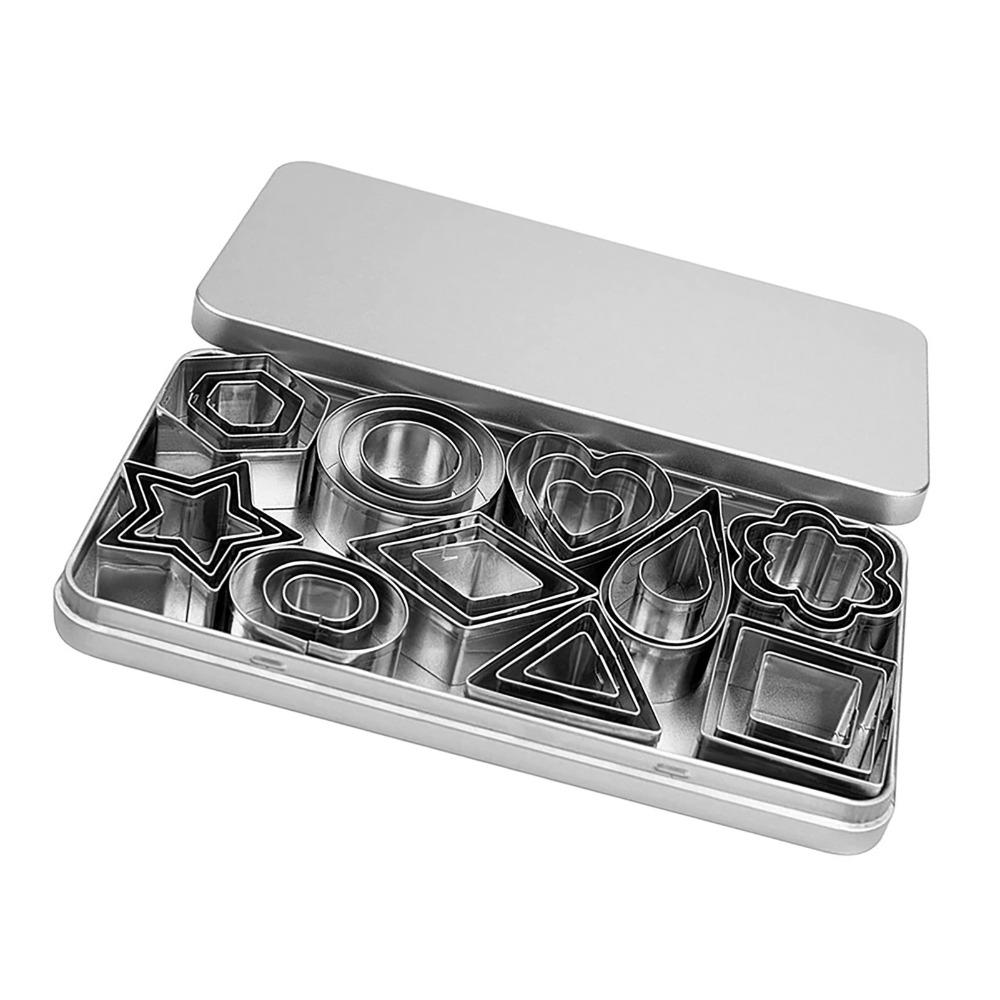 30pcs Various Shapes Biscuit Cutters Set Stainless Steel Mini Cookie Cutters  For Chocolate Baking