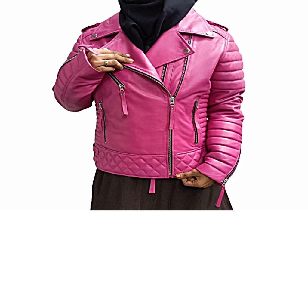 Womens PINK Leather BIKER JACKET,Biker Motorcycle Jacket,Hot Pink,Ladies Designer,Motorcycle Leather Jacket,Moto Jacket,Gift For Wife
