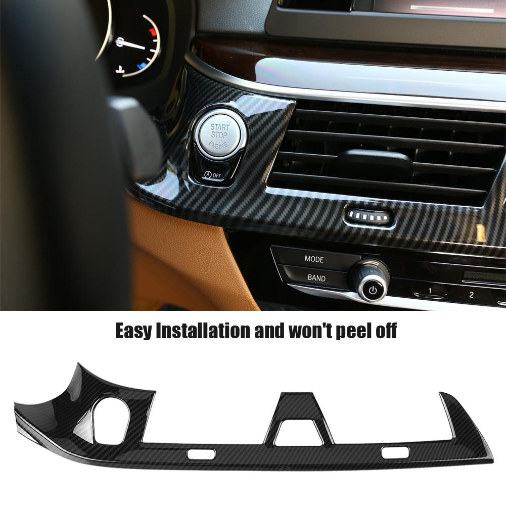 Carbon Fiber Style Car Console Air Condition Outlet Vent Cover for BMW 5 Series G30 2017 2018