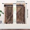 2 pieces of Retro wooden door frame printed curtains, pole bag curtains 42*84, home decoration, room decoration