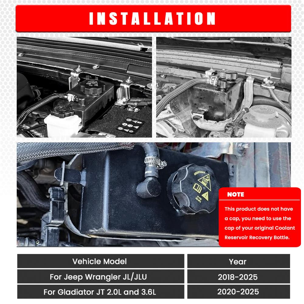 Aluminium-Kühlmittelbehälter für Jeep Wrangler 2018-2025 JL JT 68364312AC