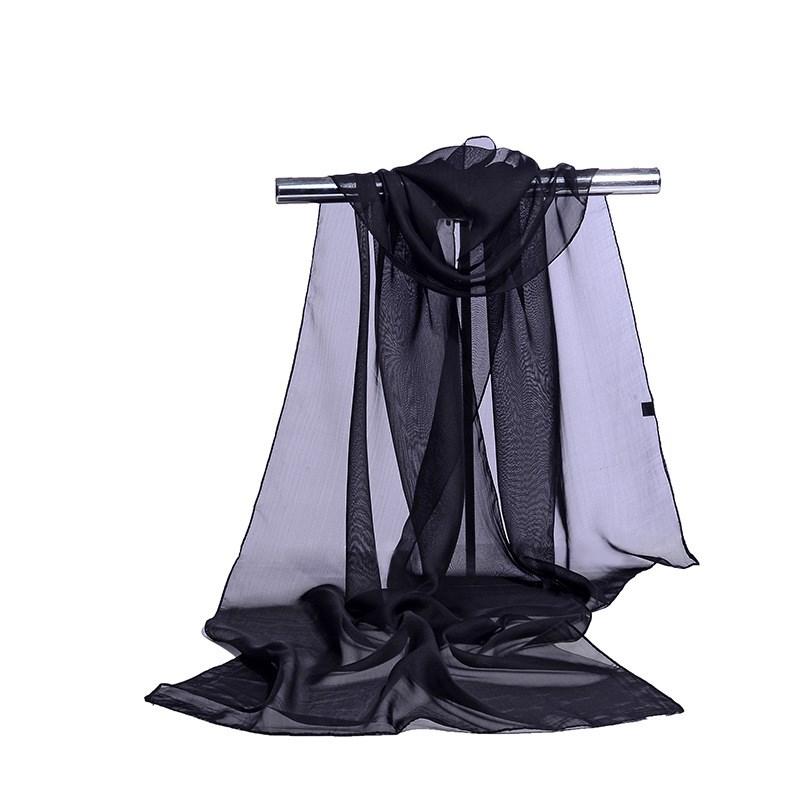 160*50Cm Solid Color  Simulation Silk Chiffon Striped Scarf Wild Fashion Shawl Sunscreen Print Floral Scarf Scarves