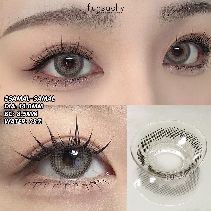 FUNSACHY 2pcs Natural Look Blue Eye Lenses Colored Contact Lenses for Eyes Eye Makeup Beauty Pupil Gray Eyes New Fashion Lens
