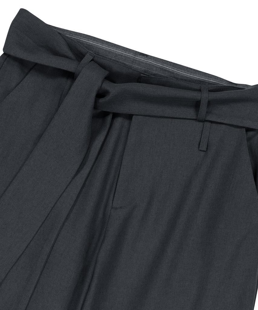 IUGAMAKARAS Belted Contrast Trousers (Dark Gray)