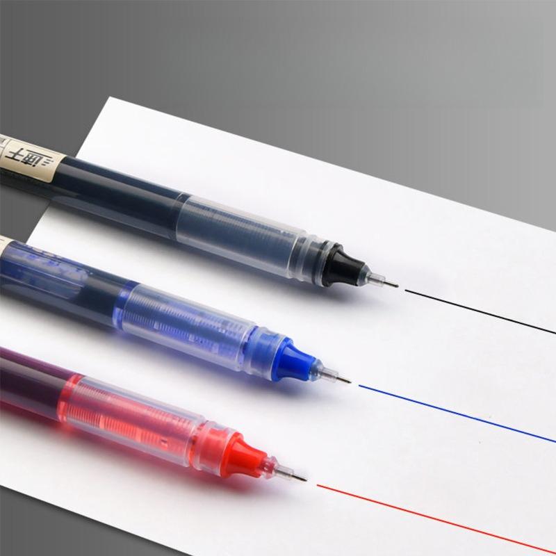 

10 шт. шариковая ручка с прямым жидким стержнем, нейтральная ручка, черные канцелярские товары, прозрачные принадлежности для студентов, офис, бизнес, милая и простая 10pcs синий