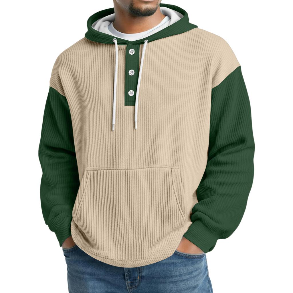 Men's Knit Hooded Sweatshirt Casual Long-Sleeve Sweatshirt