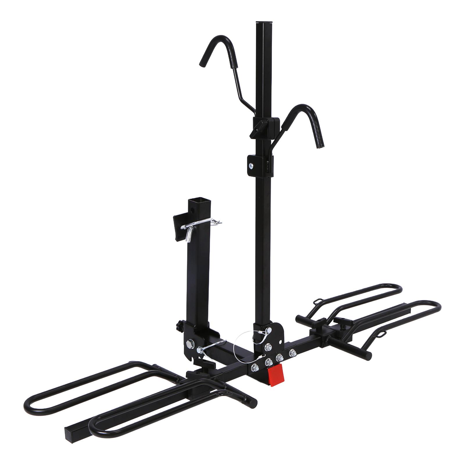 

Folding Bicycle Car Rack for Car 2 Bikes Anti Wobble Tilting Bike Carrier Fat-Tire Ebike Rack for Standard Fat Tire and E-Bike