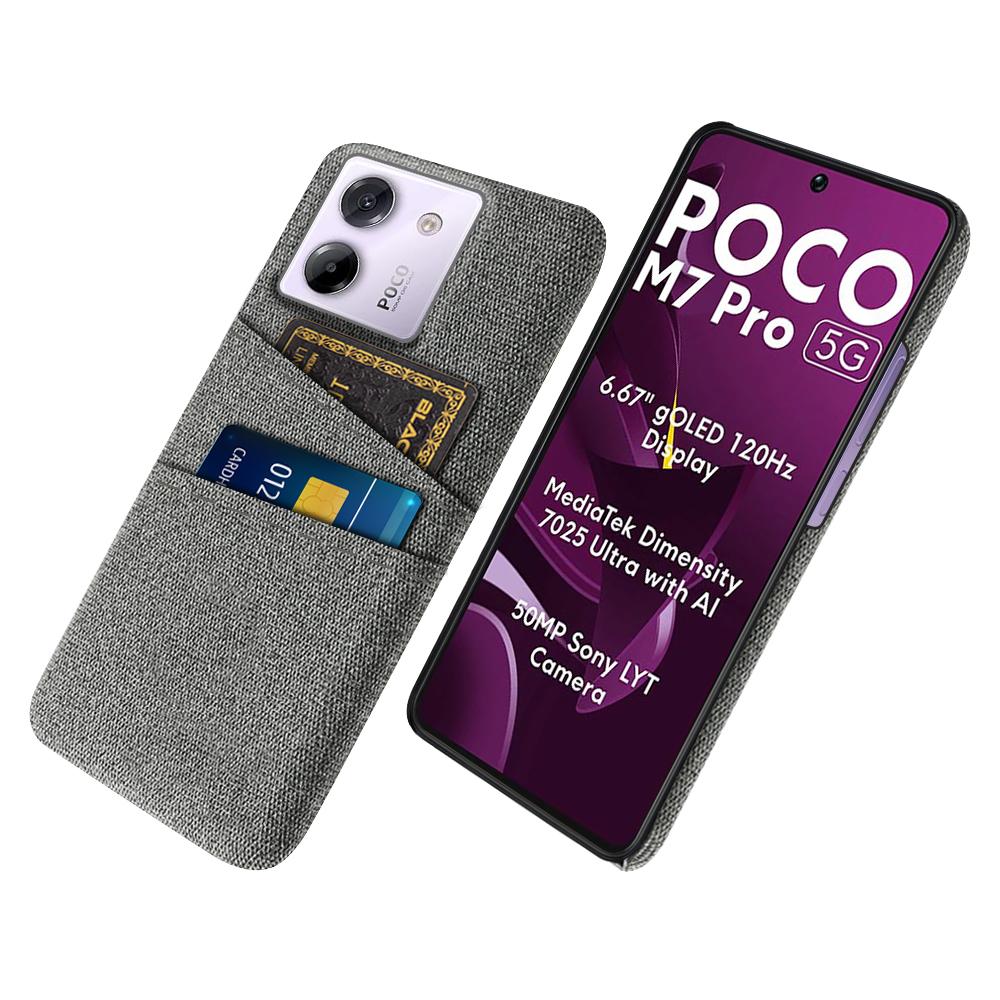 For Xiaomi Poco M7 Pro 5G Case Cloth+Hard PC Phone Cover with Dual Card Slots