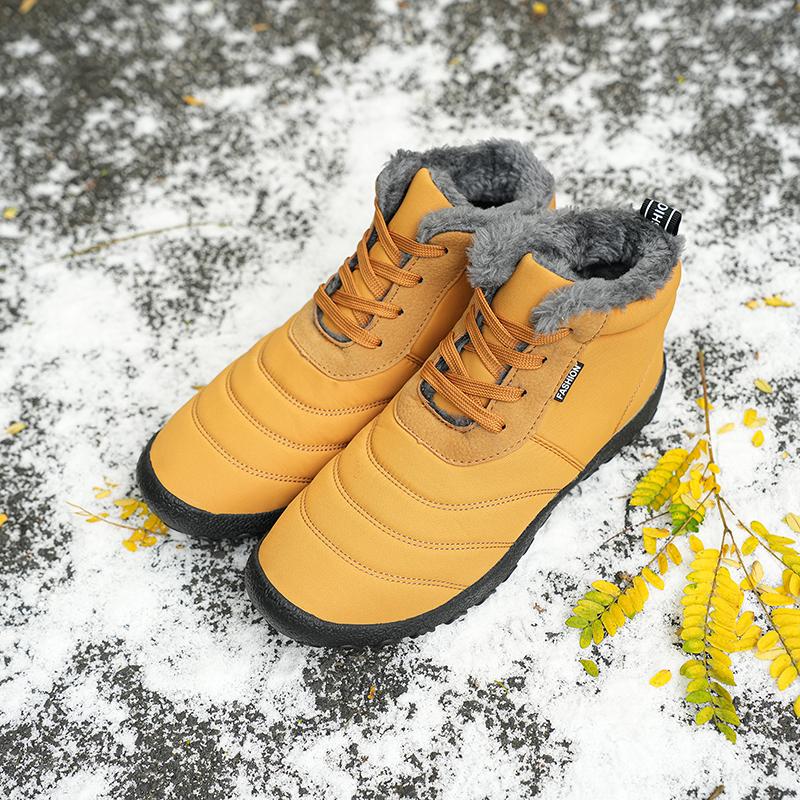 Autumn and Winter Men's Warm Cotton Boots Plus Cotton Goose Down Cotton Shoes Men's Snow Boots Thick Warm Shoes