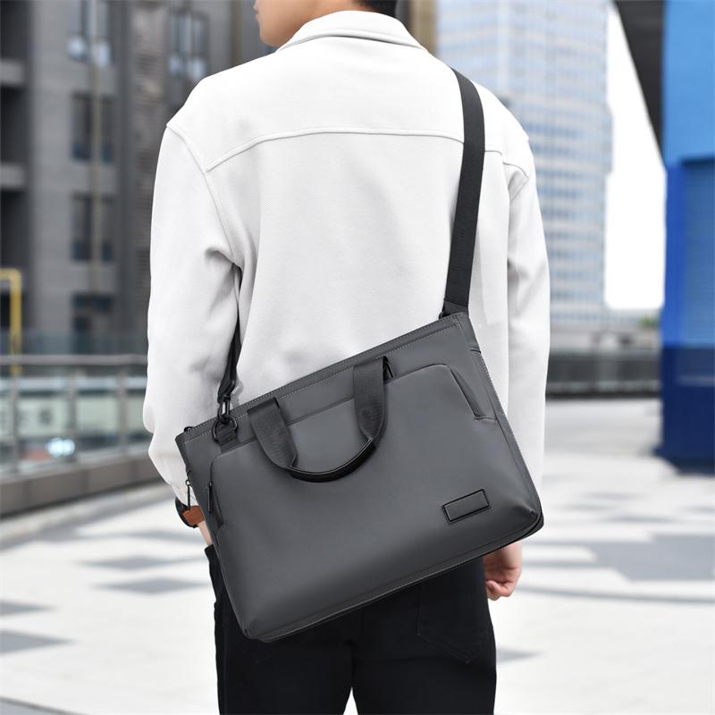 Men's Business Briefcase Large Capacity Expandable Computer Bag Shoulder Crossbody Handbag