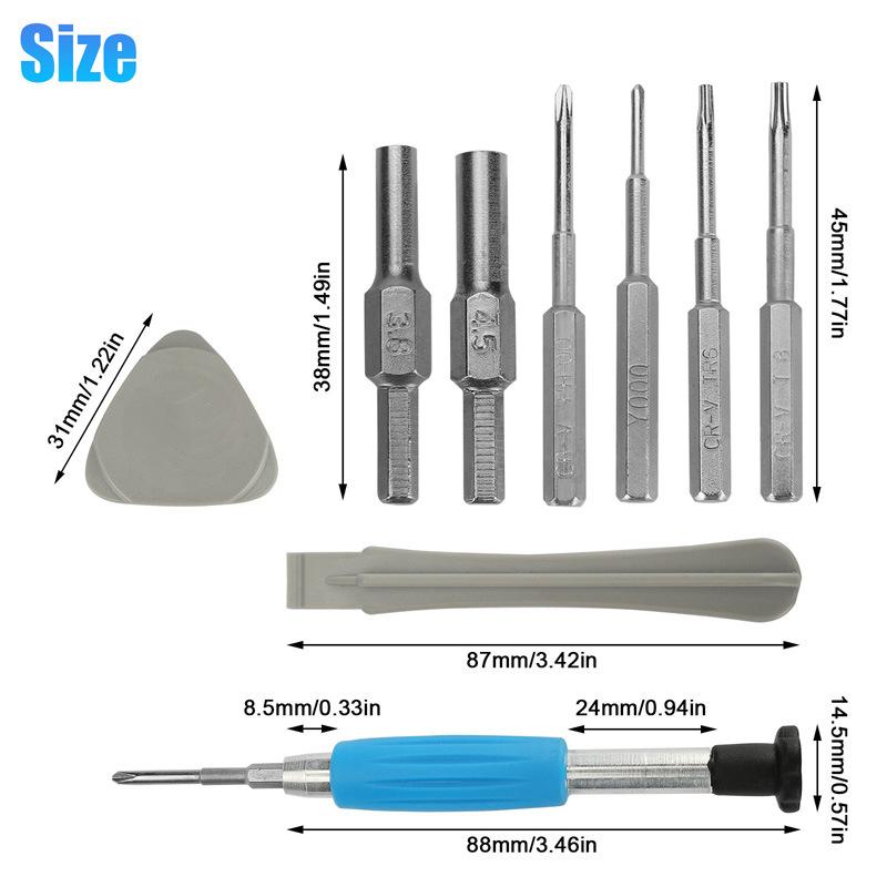 1Set Game Console Repair Screwdriver Set - Disassembly Opening Tool Kit Parts For GBA SP New 3DS XL NGC