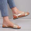New large size flat-bottomed rivet sandals, one-character fish mouth shoes 43