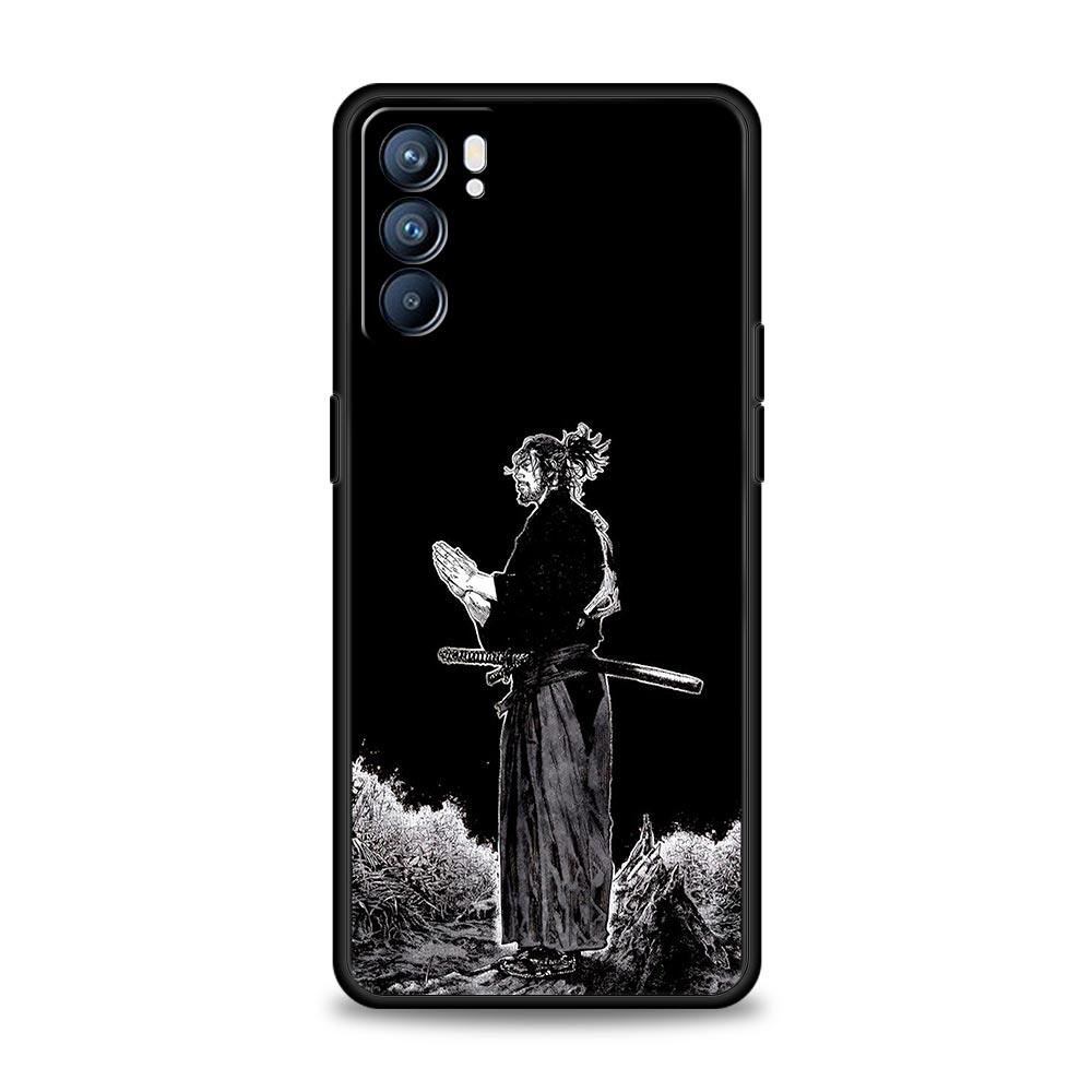 Japonské Bushido Samurajské puzdro pre Oppo Find X6 X5 A54 A53 A52 A9 2020 A15 A95 A17 A16 A76 A74 A57 Reno7 Reno6 Pro Plus 5G Kryt