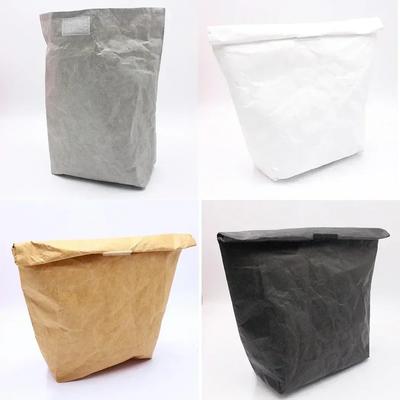 Mehrfarbige wasserdichte versiegelte Tasche Isolierbeutel Kraftpapier Lunchverpackungstasche für Büroangestellte tragbar reißfest waschbar