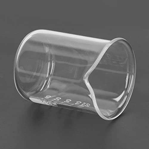 10-Piece 50ml Glass Measuring Cup and Glass Measuring Beaker Set with Graduated Scientific Glassware for Labs, Classrooms, and Home Use