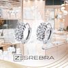 S925 Earrings, Delicate Large Cubic Zirconia, English Crystal Clasp