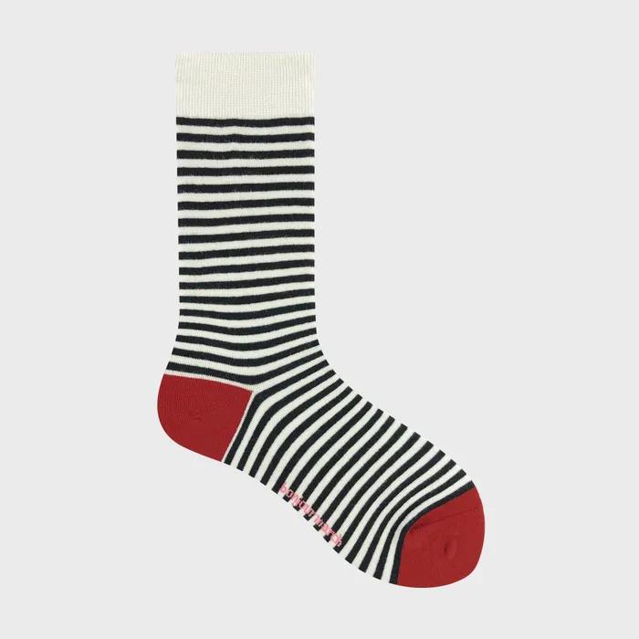 Color stripe socks_black