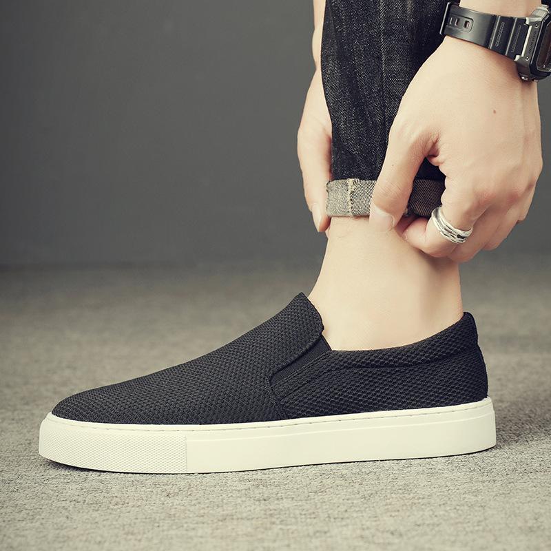 Extra large size men's shoes new canvas shoes men's old Beijing cloth shoes casual one-pedal lazy shoes men's trendy shoes