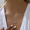 Women's Infinity Symbol Necklace - Elegant European and American Niche Jewelry with Simple O-Chain Design.