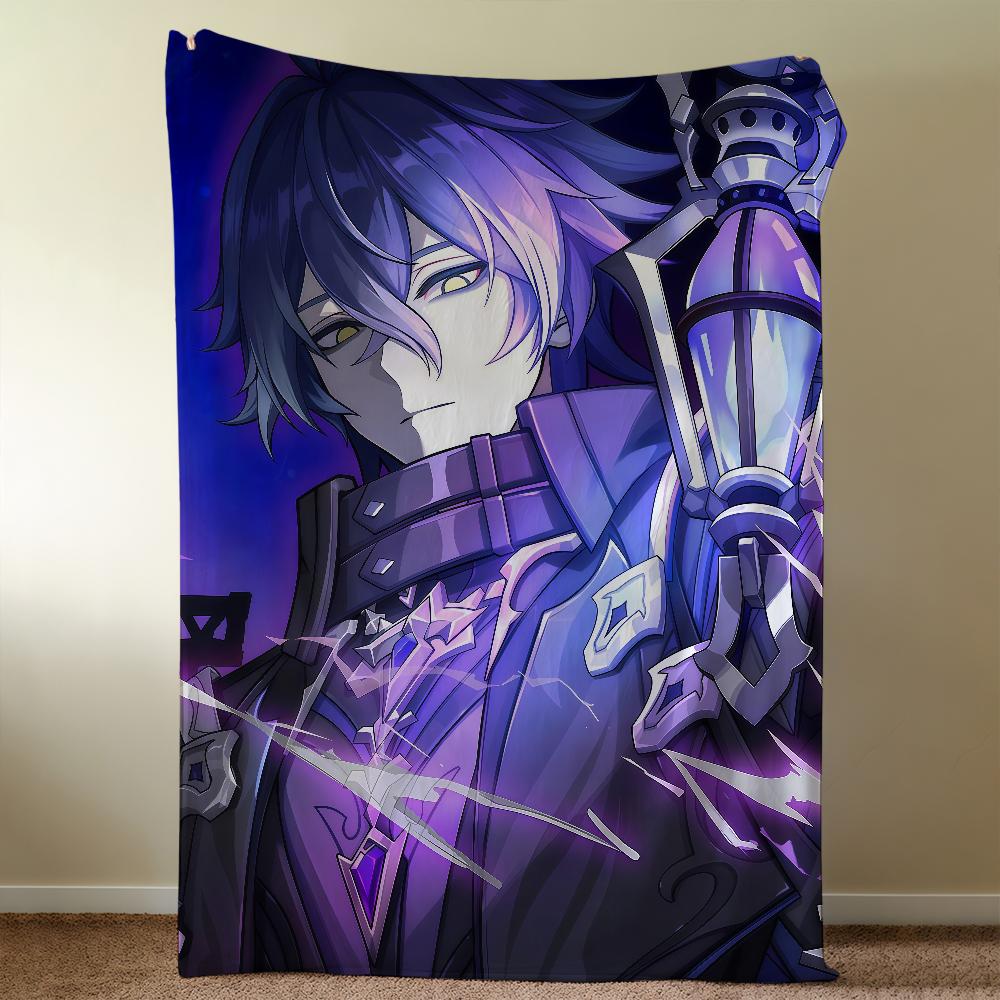 Genshin Impact Flins Decke Überwurf Super Kuschelig Plüsch Wohnzimmer Sofa Couch Kindliche Geburtstagsgeschenke