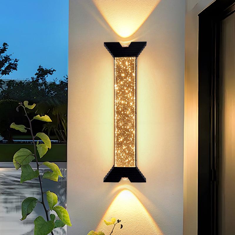 Outdoor Waterproof Wall Lamp Crystal Simple Lights Modern Outdoor Balcony Terrace Lamp Villa Entrance Gate Courtyard Wall Lamp