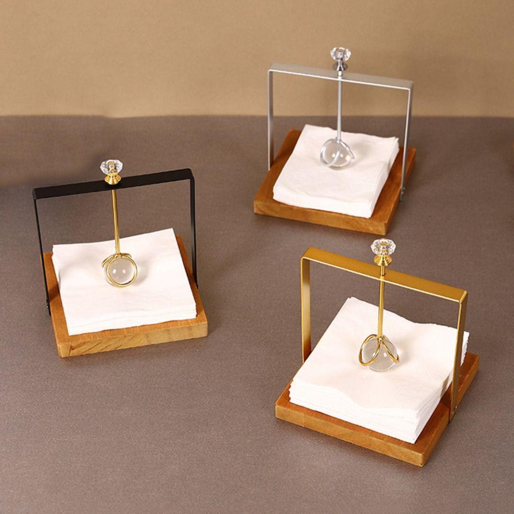 Creative Tabletop Tissue Rack Light Luxury Napkin Dispenser Practical Metal Napkin Holder  Party