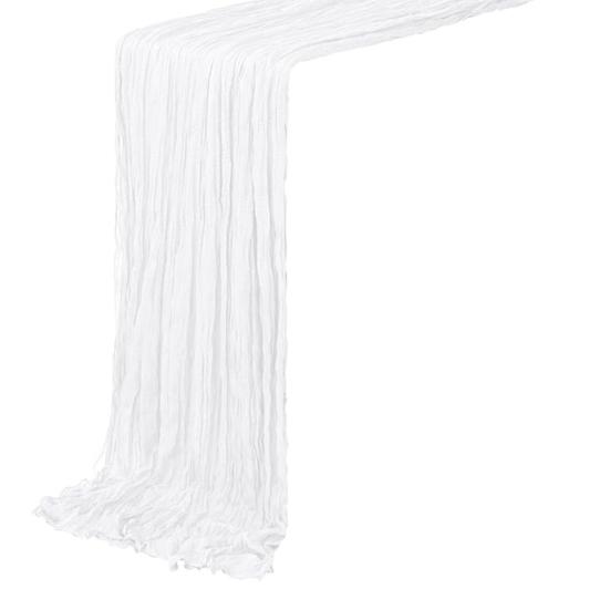 Nordic Pleated Table Runner Textured Gauze Fabric Decorative Tablecloth for Wedding Party Decor Wrinkle Napkins Placemats Elegant Photography Backdrop