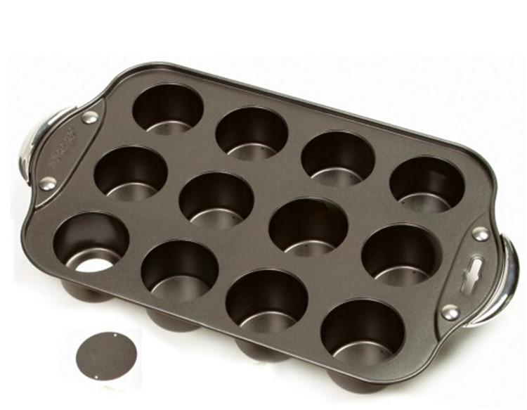 12Cups Non-stick Round Shaped Cheesecake Cup Mini Cake Baking Pan Removable Bottom Baking Cake Tray Muffin Mold