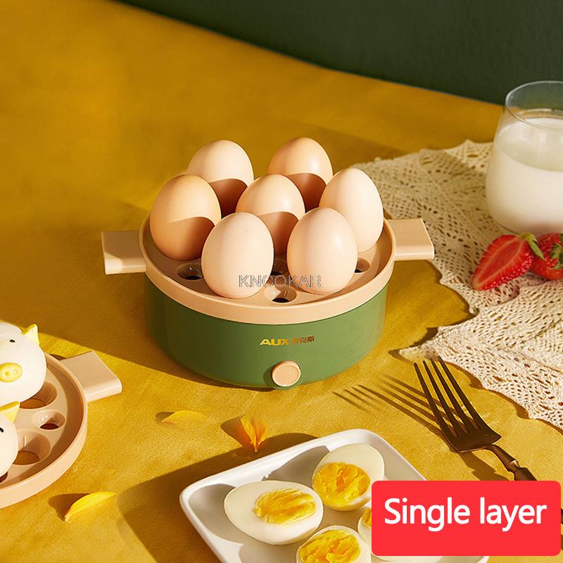 Electric Egg Boiler Steamer Breakfast Machine Automatic Power Off Anti-dry Egg Cooker 7 Eggs Single/Double Layer Multi-cookers