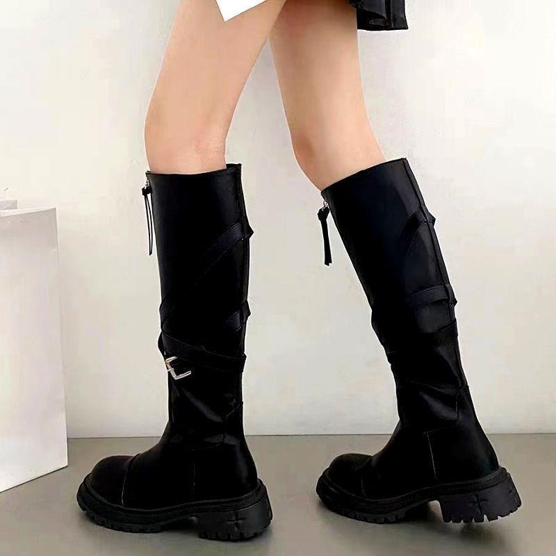 But Knee Platform Boots Women's 2025 New Spring and Autumn Fashion Versatile and Comfortable Martin Boots High Boots Children