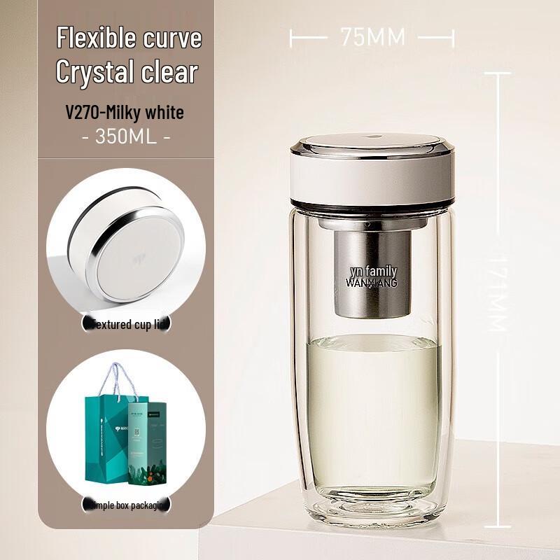 Wonderscope Double-Layer Insulated Glass Mug with Filter