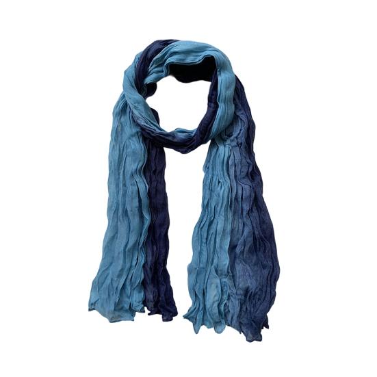 Scarf Shawl Two-Color Gradient Design Pleated Scarf Warm Neck Wrap Cold Weather Neck Warmer Fashion Accessories
