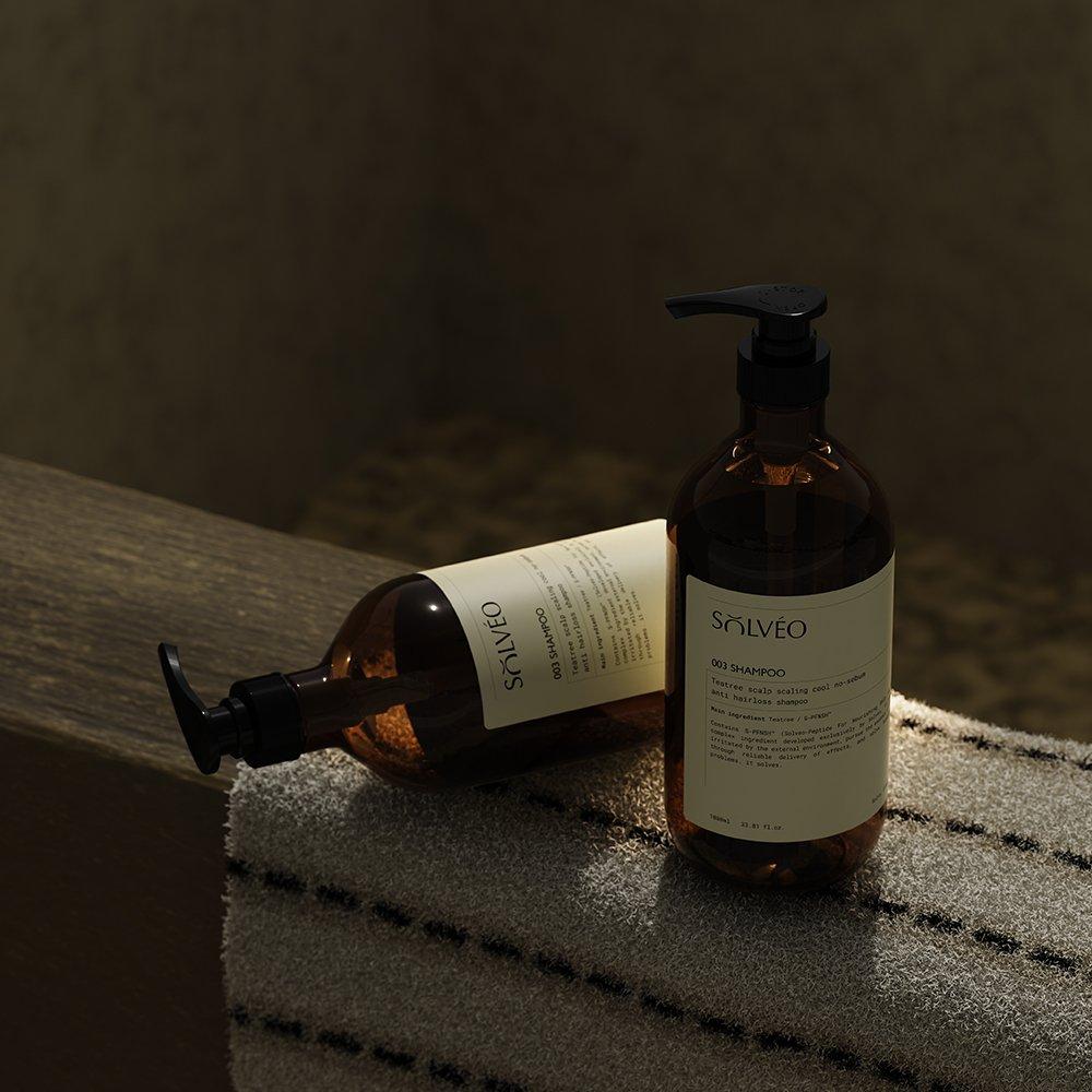 SOLVEO Tea Tree Scalp Scaling Cool Oily Scalp Strengthening Anti-Hair Loss Shampoo Large Capacity 1000ml