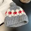Fairy Island Retro Woolen Ball Knitted Beanie Cap Women Autumn Winter Slim Face Large Size Warm And Cold-Proof Beanie Cold Cap