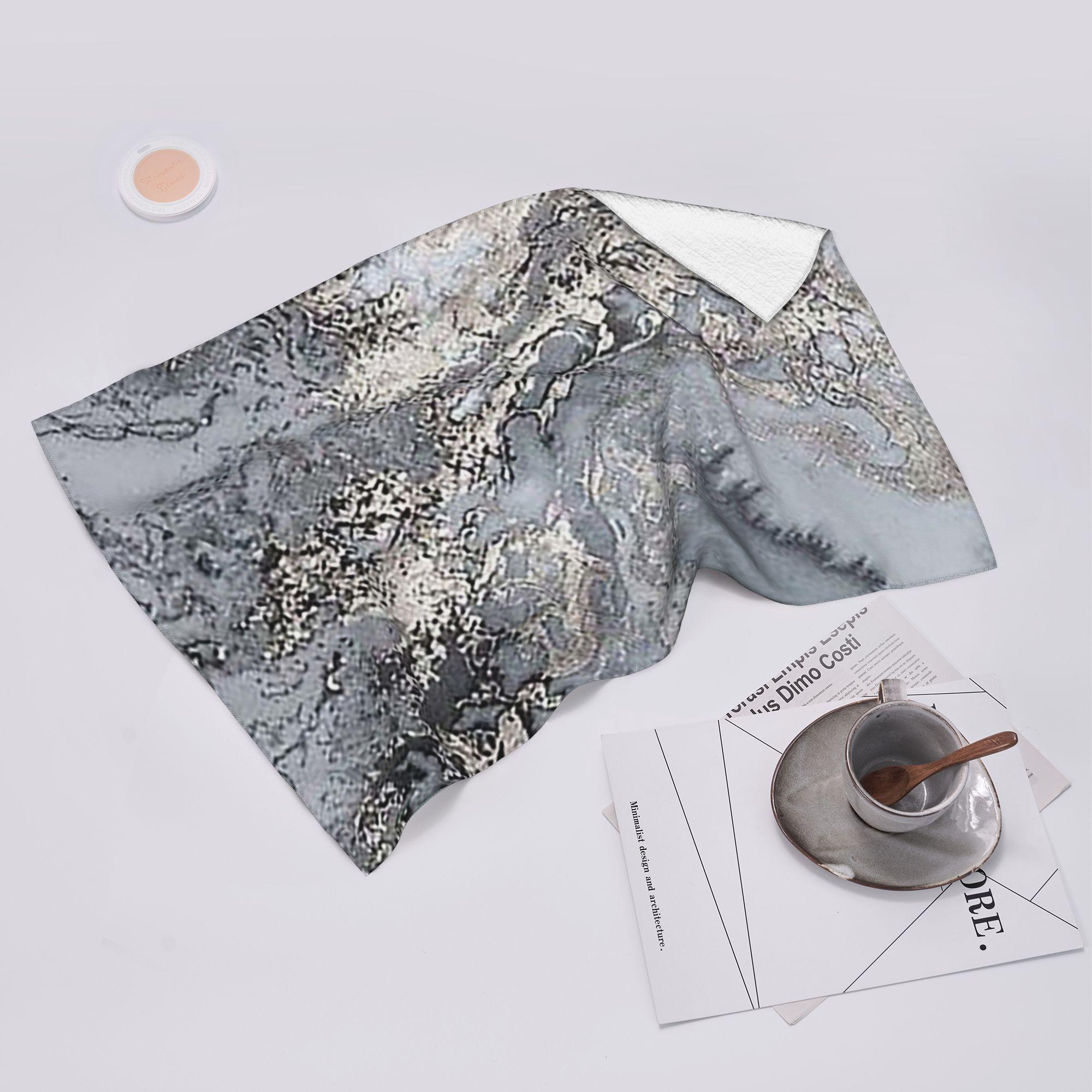 Creative Man Grey/Silver And Marbl Soft Face Towel Quick Dry Pool Bath Cotton Towels Breathable