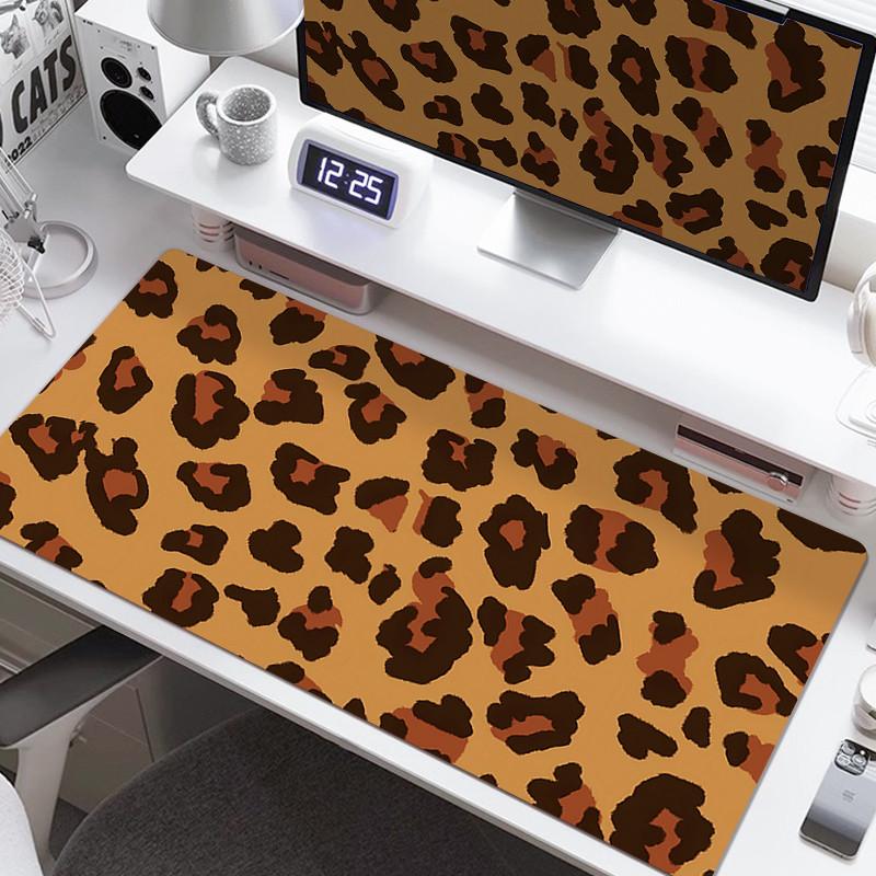 Pink Leopard Print Mouse Pad HD Printing Large Seaming Waterproof Mouse Pad Antislip Gaming Mouse Pad