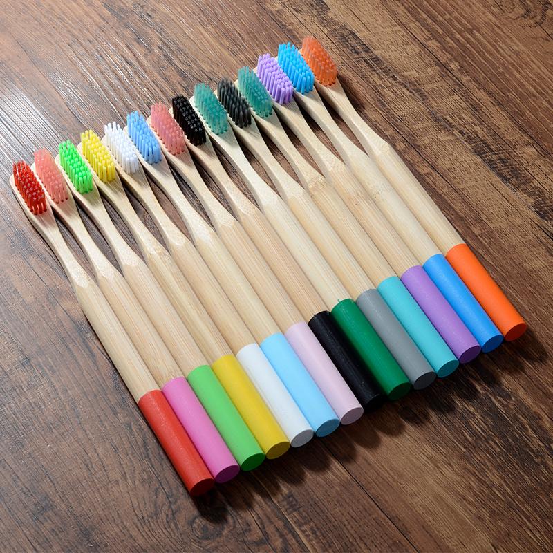 

1pc Eco friendly Bamboo Toothbrush Medium Bristles Biodegradable Plastic-Free Oral Care Adults Toothbrush Bamboo Handle Brush